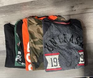 Boys Graphic T Shirt Lot 6 Star Wars Yeti Camo Halloween Size 10 12 Husky